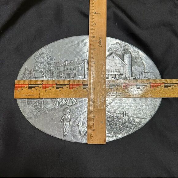 Vintage Wendell August Forge Amish Handmade Hammered Aluminum Oval Trivet - Picture 6 of 10